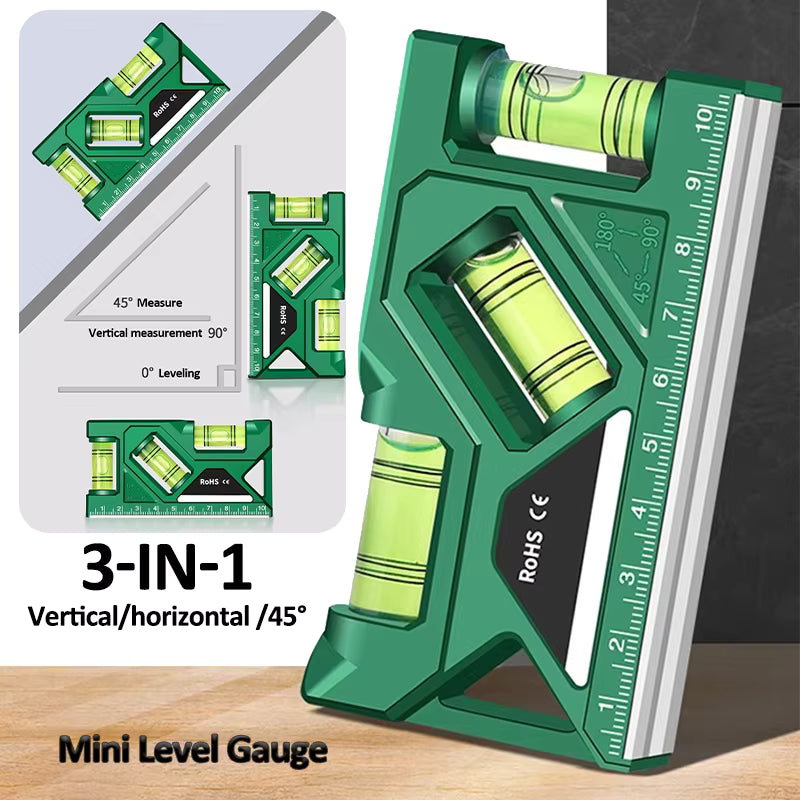 3-in-1 Mini Magnetic Bubble Level Gauge