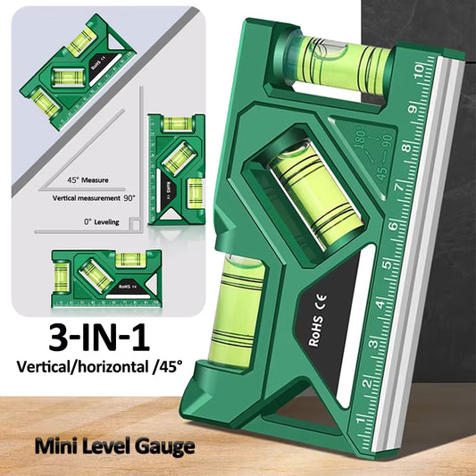 3-in-1 Mini Magnetic Bubble Level Gauge